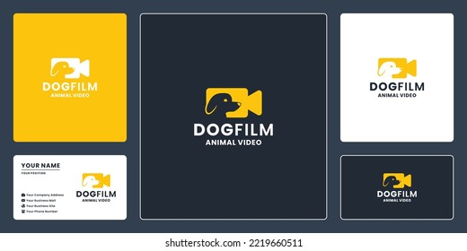 diseño del logotipo de película para perros para la película de educación animal