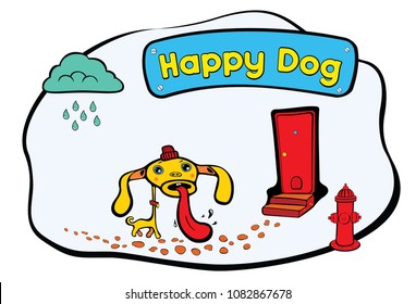 Dog finding shelter