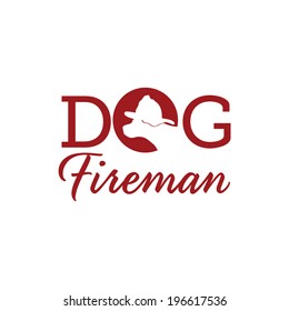 dog fireman illustration