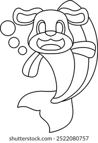 Dog Fish Animal Vector Graphic Art Illustration