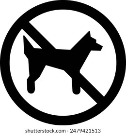 Dog flat black vector icon.