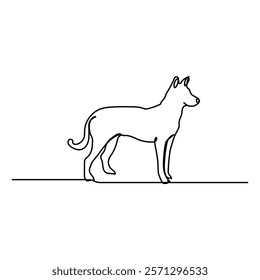 dog flat continuous line logo