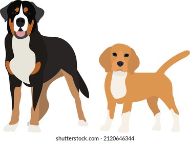 dog flat design on white background