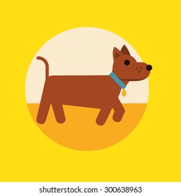 dog flat design vector icon