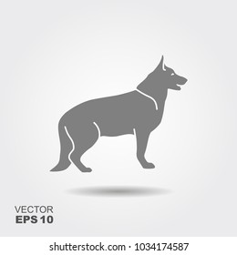 Dog Flat Icon. German Shepard Vector Illustration