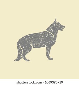 Dog Flat Icon. German Shepard Vector Illustration