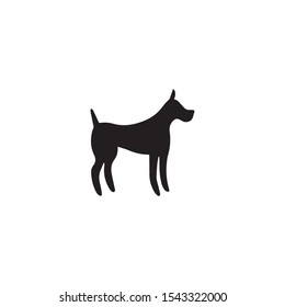 Dog flat icon illustration- vector