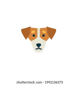 Dog Flat Icon Isolated On White Background