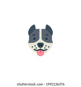 Dog Flat Icon Isolated On White Background
