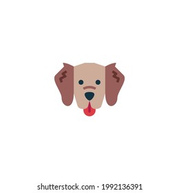 Dog Flat Icon Isolated On White Background