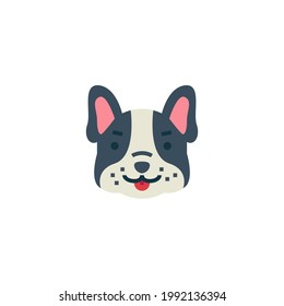 Hundeflachsymbol einzeln auf weißem Hintergrund