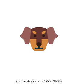 Dog Flat Icon Isolated On White Background