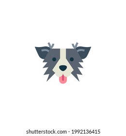 Dog Flat Icon Isolated On White Background