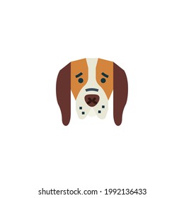 Dog Flat Icon Isolated On White Background