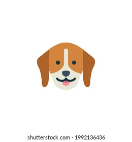Dog Flat Icon Isolated On White Background