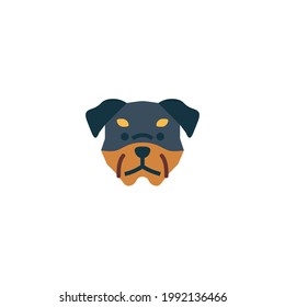 Dog Flat Icon Isolated On White Background