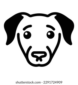 Dog Flat Icon Isolated On White Background