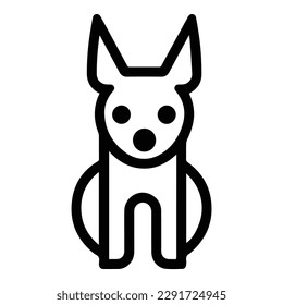 Dog Flat Icon Isolated On White Background