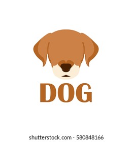 dog flat icon logo vector 