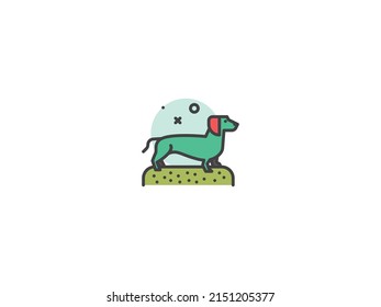 Vector de prima de icono plano de perro. moderno y profesional. símbolo creativo. icono de uso regular. diseño de ecommerce para business.eps
