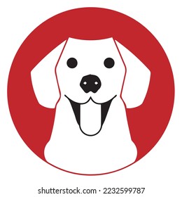 Dog flat logo, puppy face minimal logo design
