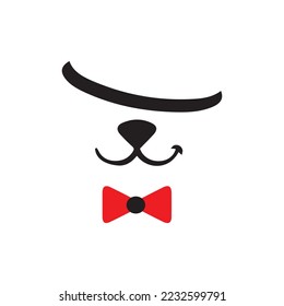 Dog flat logo, puppy face minimal logo design