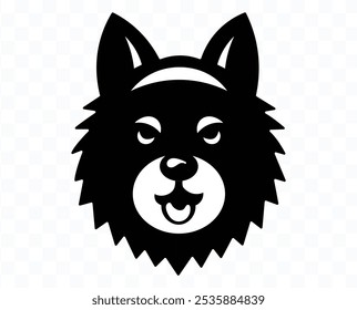 Perro Ilustración vectorial plana colores negros