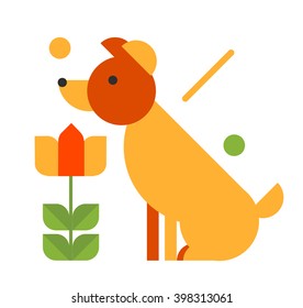 Dog with flower
