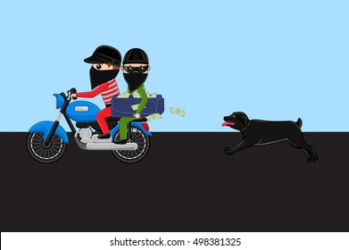 Dog Following Robbers Bike