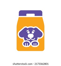 Dog food bag vector icon. Pet animal sign. Graph symbol for pet and veterinary web site and apps design, logo, app, UI