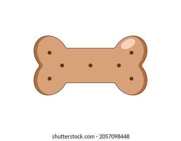 Galleta de perro. Comida de hueso de perro en dibujos animados de estilo plano aislados en fondo blanco, ilustración de vectores de alimento para mascotas para sitio web o aplicación móvil. Juguete de mascotas y símbolo de comida, Clip-art.