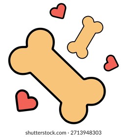 dog food bone biscuit flat color vector illustration template design