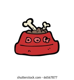 dog food in bowl cartoon
