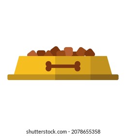 dog food bowl flat clipart vector illustration