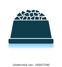 Dog Food Bowl Icon. Shadow Reflection Design. Vector Illustration.