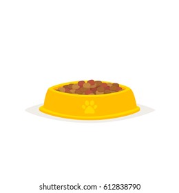 Dog food in a bowl vector