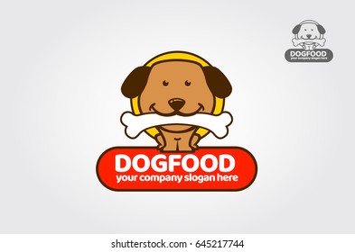 Dog Food Cartoon Logo Illustration. Professional logo template that is suitable for business or personal identity associated with food, healthcare pet stores, and other business areas.