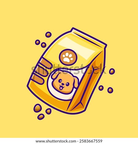 Dog Food Cartoon Vector Icon Illustration. Animal Food Icon 
Concept Isolated Premium Vector. Flat Cartoon Style 