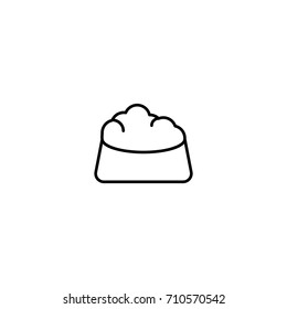 Dog food flat icon. Single high quality symbol of line pet vector for web design or mobile app. Color sign of food for design logo. Single pictogram on white background
