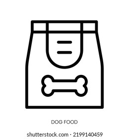 dog food icon. Line Art Style Design Isolated On White Background