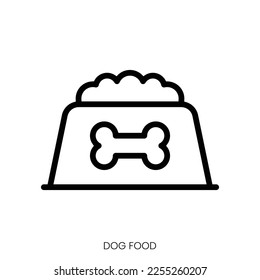 dog food icon. Line Art Style Design Isolated On White Background