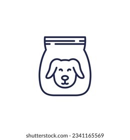 icono de comida para perros, vector de línea