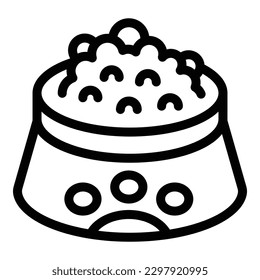 Dog food icon outline vector. Pet animal. Cafe meal