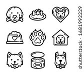 Dog And Dog Food Icon Set