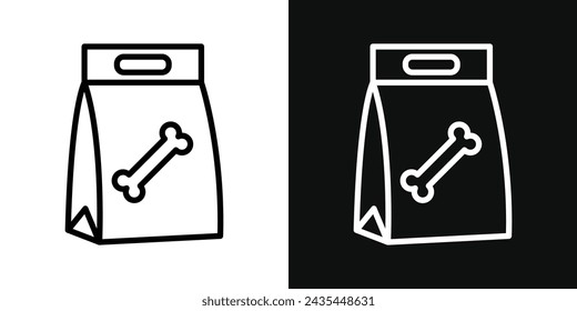 Juego de iconos de comida para perros. Ilustración vectorial