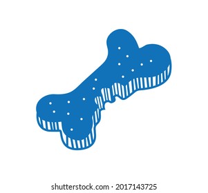 Dog food icon in sketch style. bone shaped canine biscuit