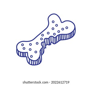 Dog food icon in sketch style. bone shaped canine biscuit