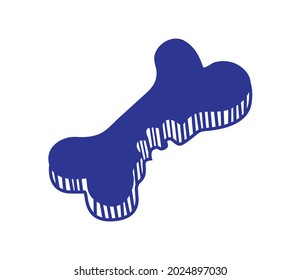 Dog food icon in sketch style. bone shaped canine biscuit