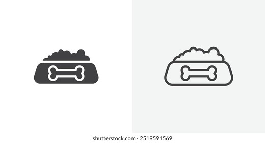 Dog food icon. solid filled and stroke thin line style eps 10
