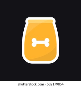 dog food icon, sticker. vector illustration